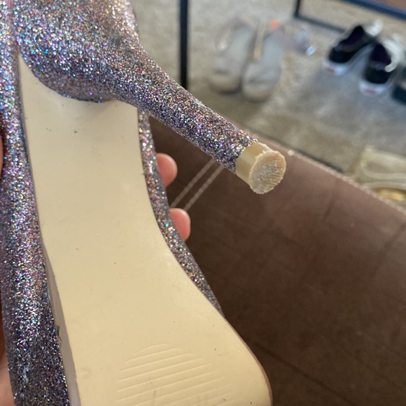 Steve Madden glitter pumps pink black platform size 8 5 1/2” heel 1” platform - Picture 8 of 11